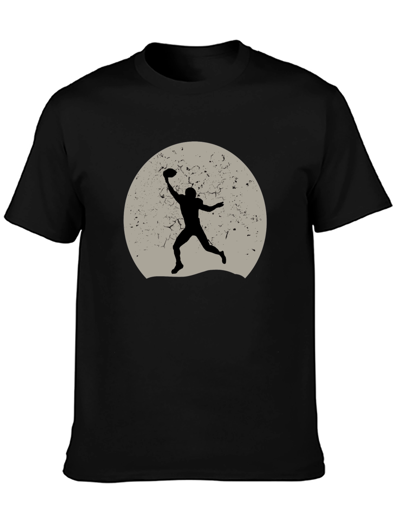 Football Silhouette Graphic Tee - Black