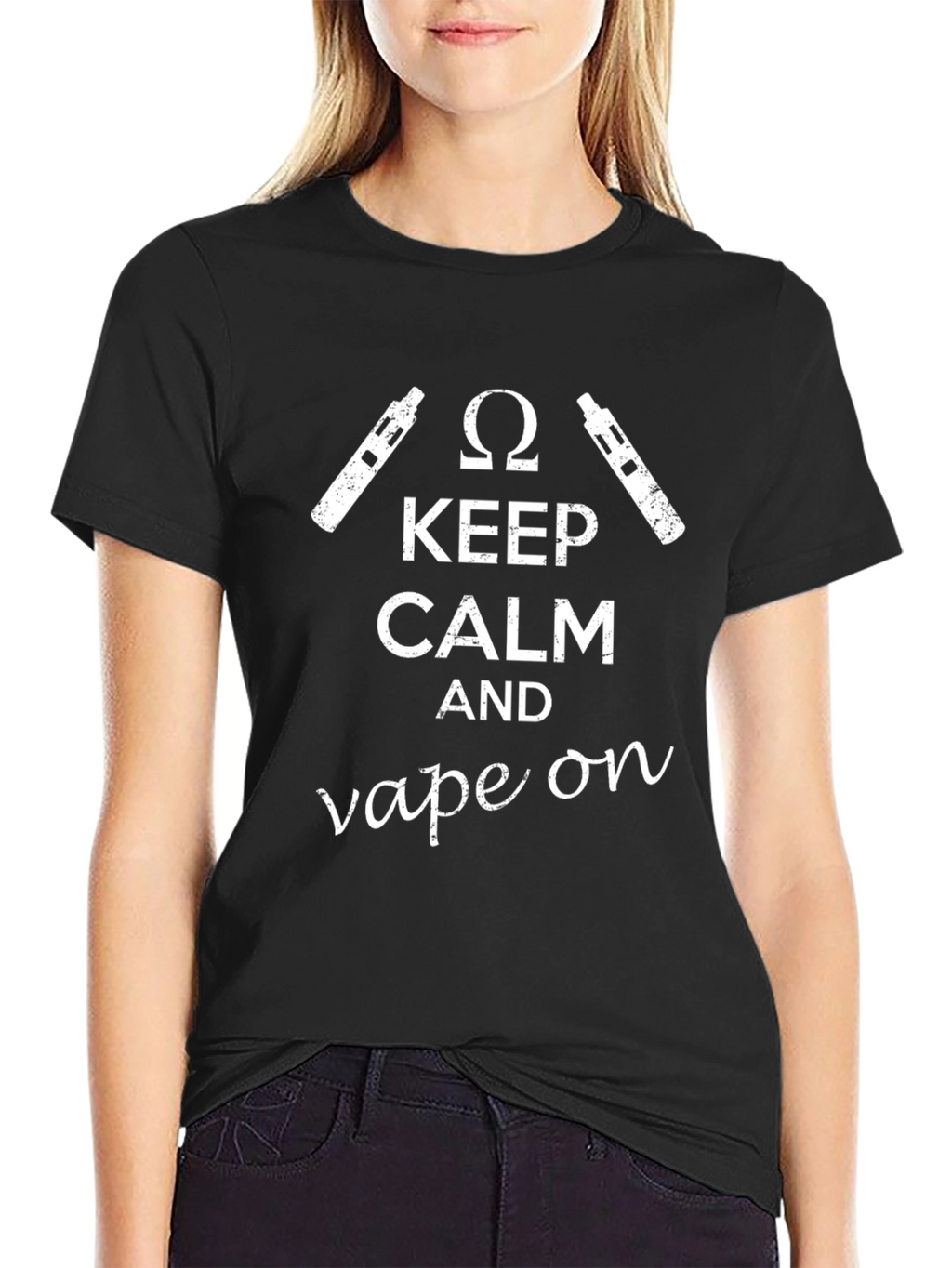 Keep Calm and Vape On Black T-Shirt