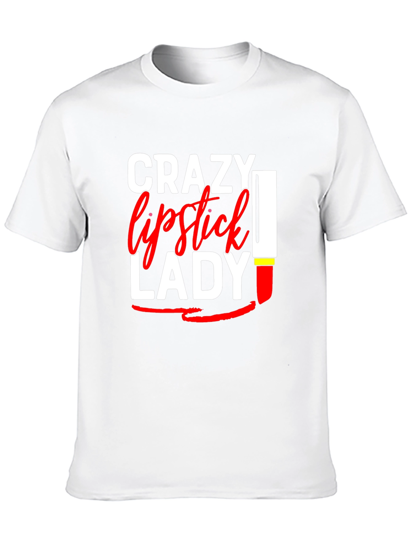 Crazy Lipstick Lady Graphic Tee - Womens Fun T-Shirt