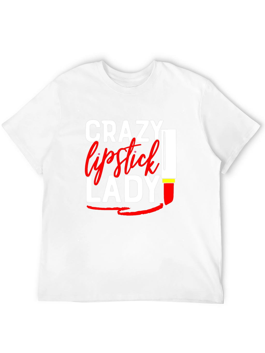 Crazy Lipstick Lady Graphic Tee - Womens Fun T-Shirt
