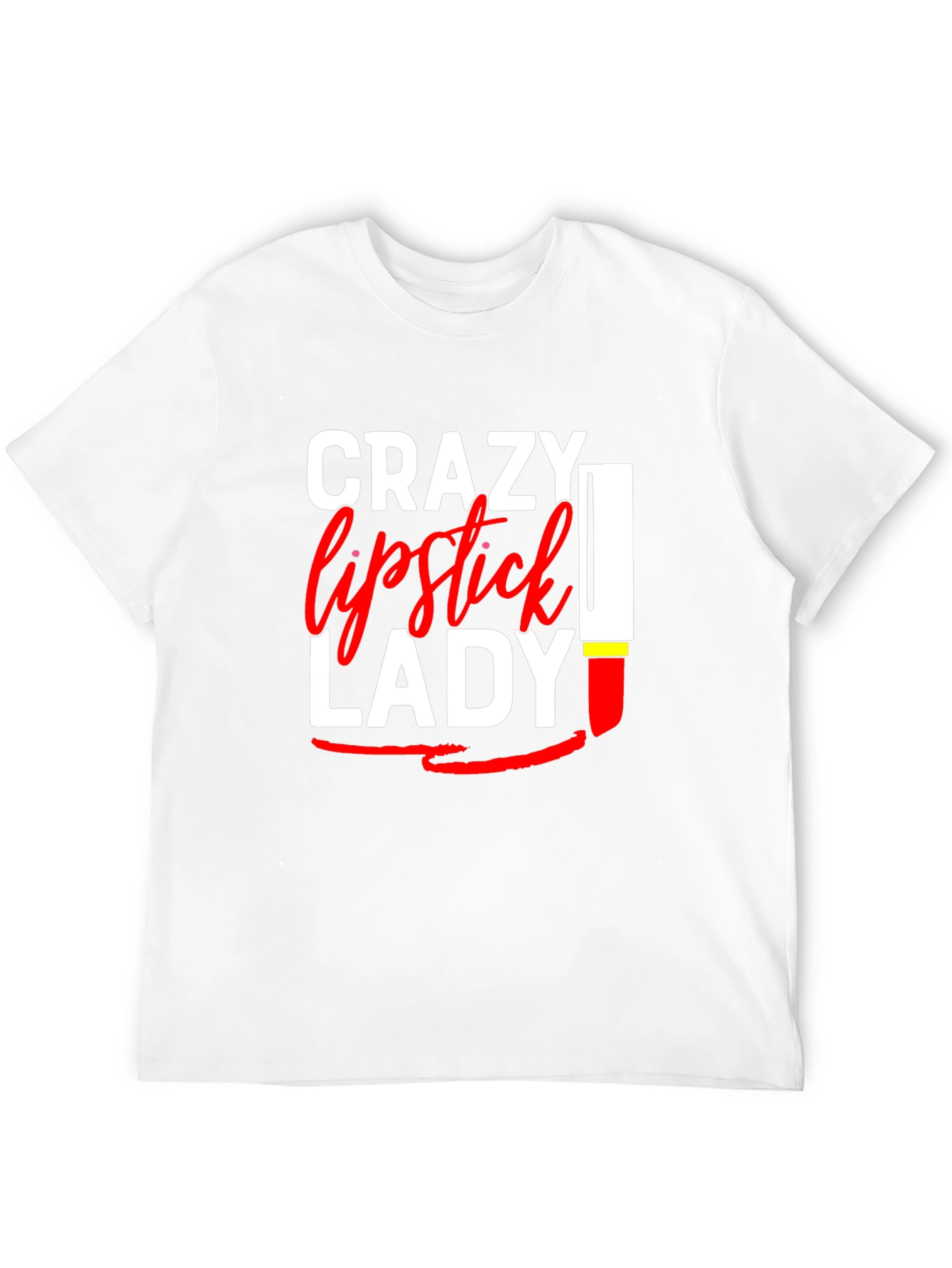 Crazy Lipstick Lady Graphic Tee - Womens Fun T-Shirt