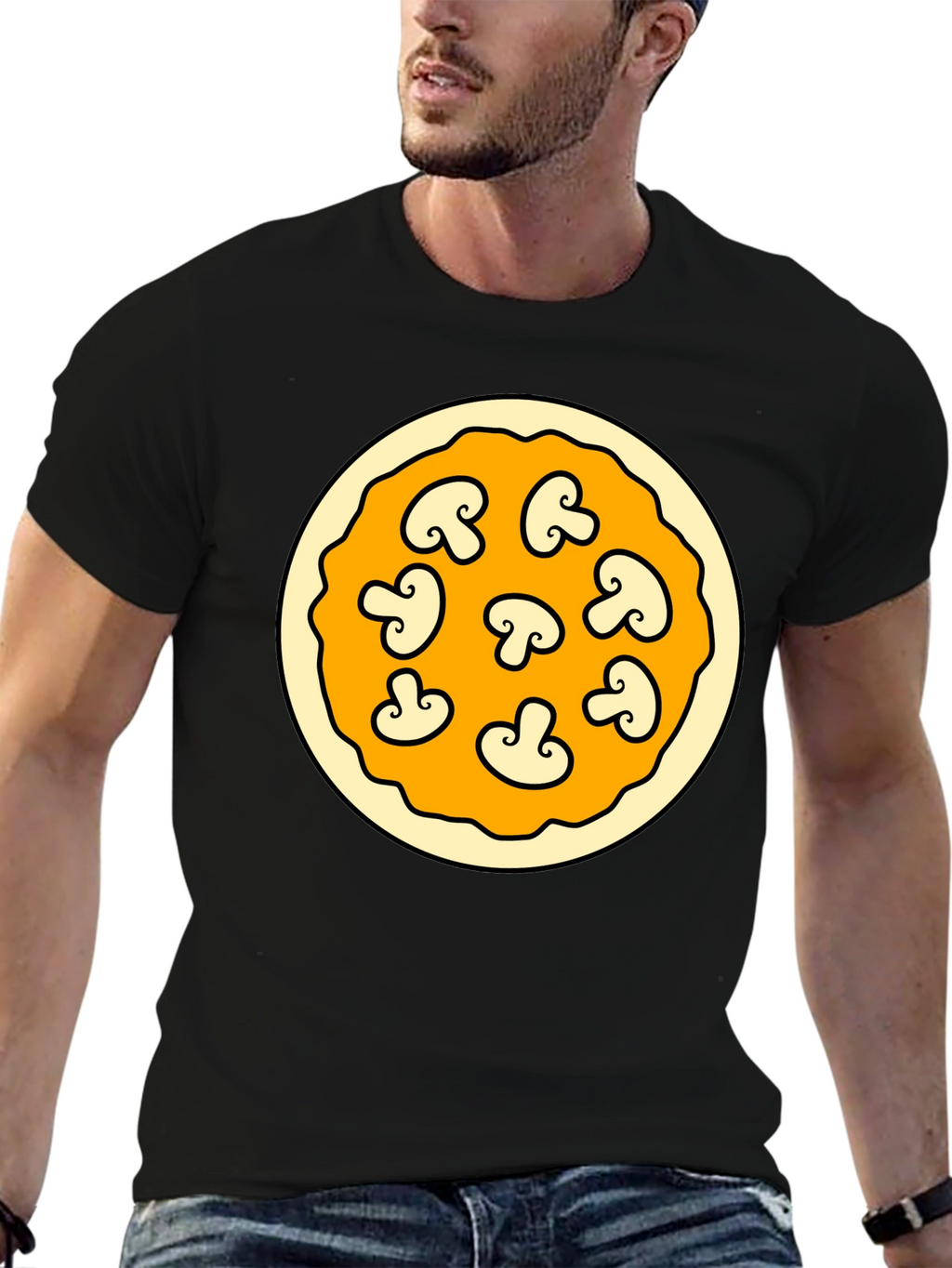 Mushroom Pizza Graphic T-Shirt - Fun Foodie Fashion
