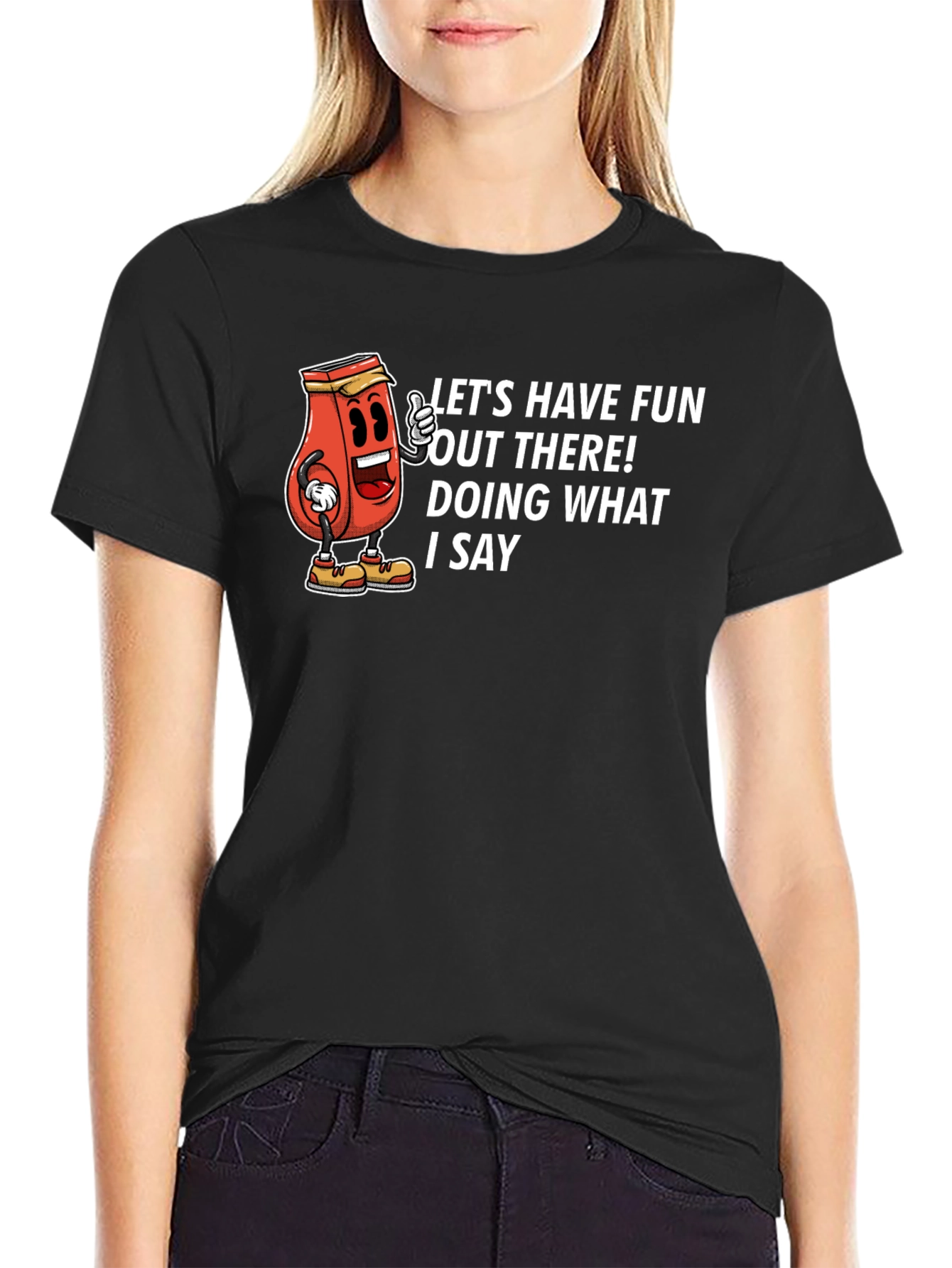 Funny Graphic Tee - Ketchup Boss Black T-Shirt