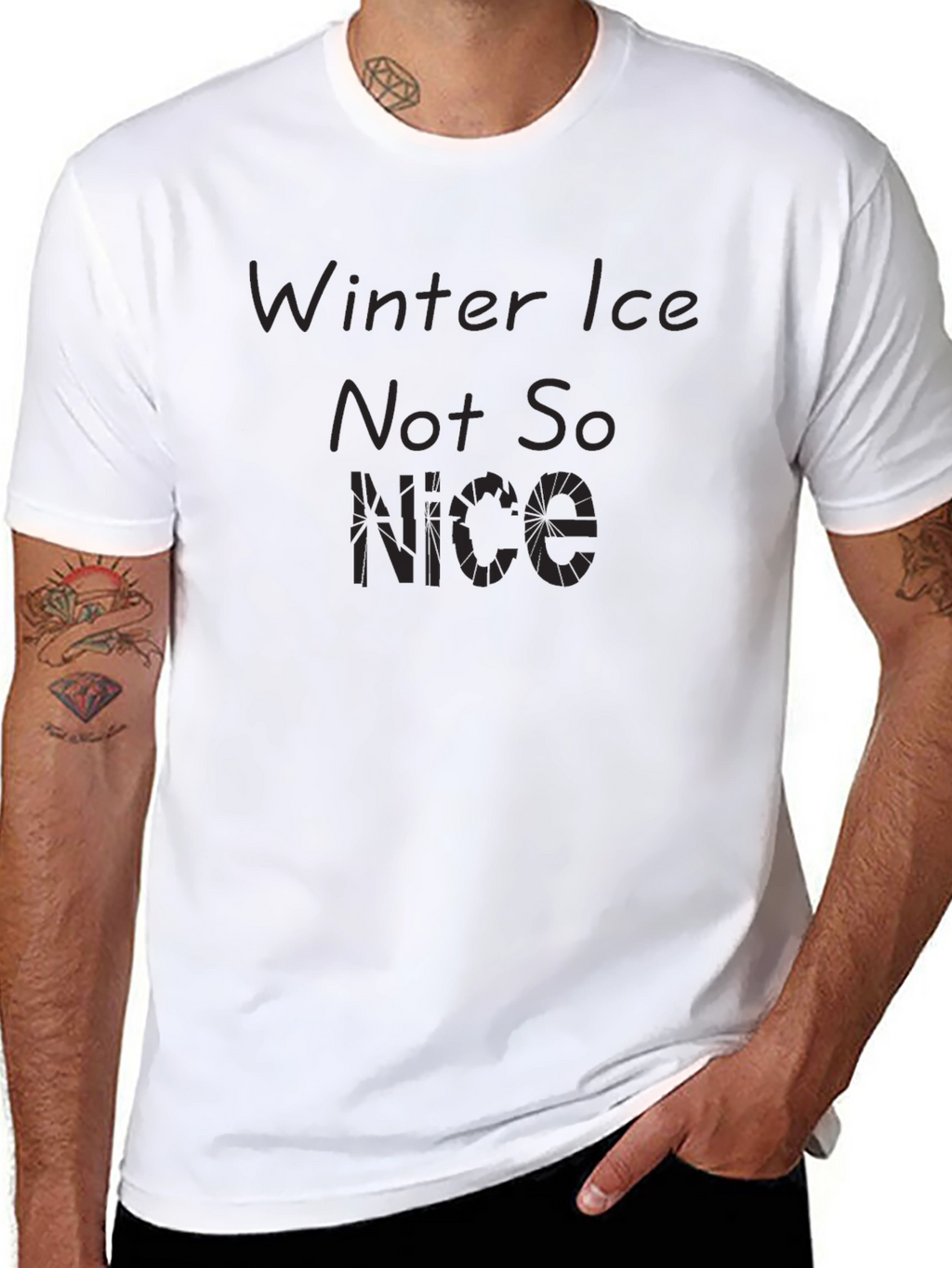 Winter Ice Not So Nice Black T-Shirt
