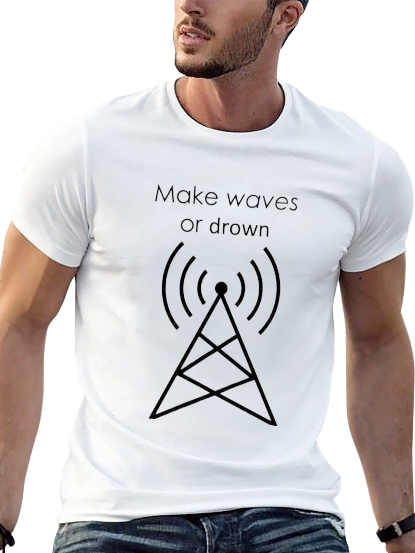 Make Waves T-Shirt: Stylish Mens Black Tee