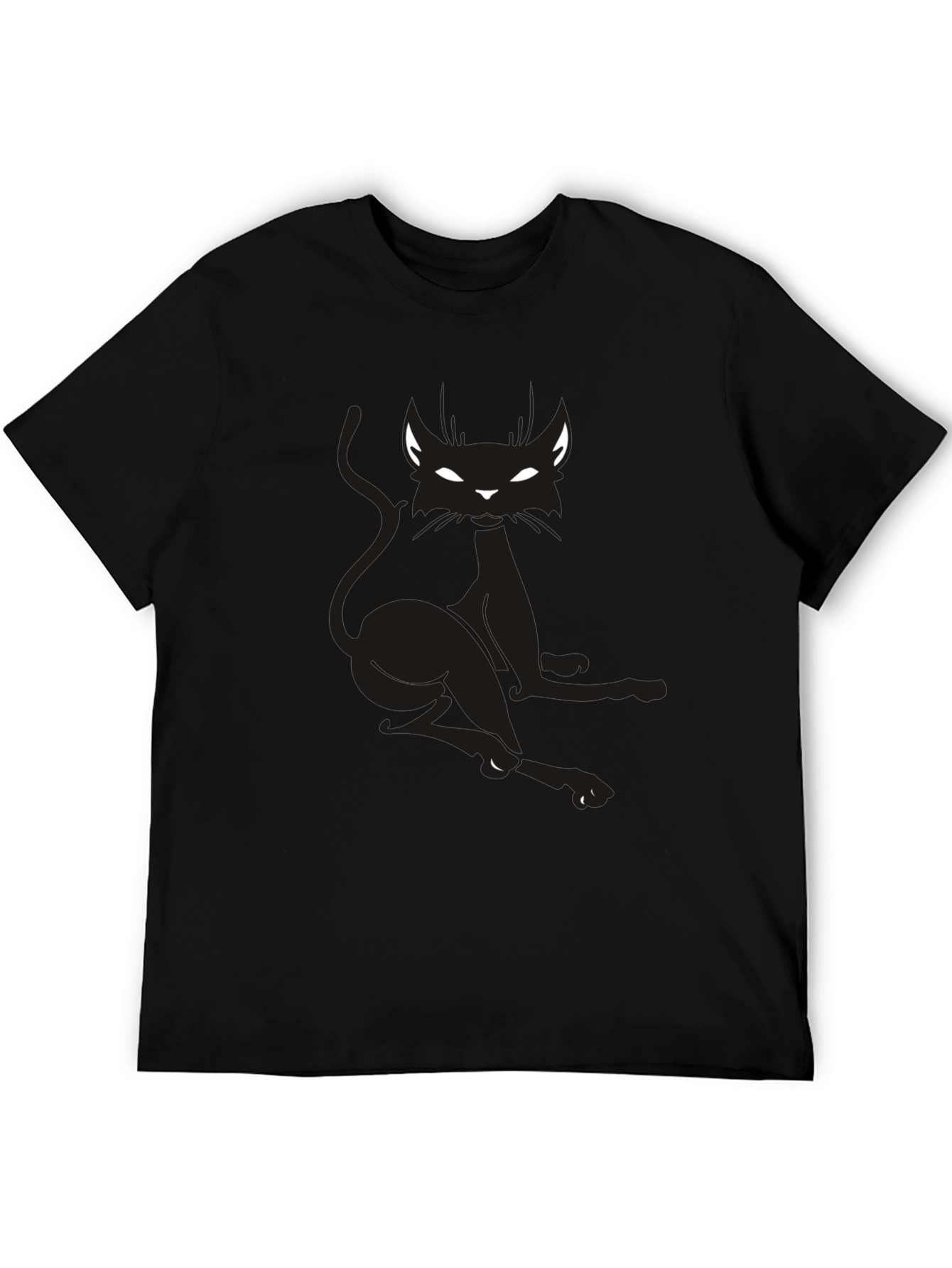 Black Cat Graphic Tee - Mens Short Sleeve Shirt