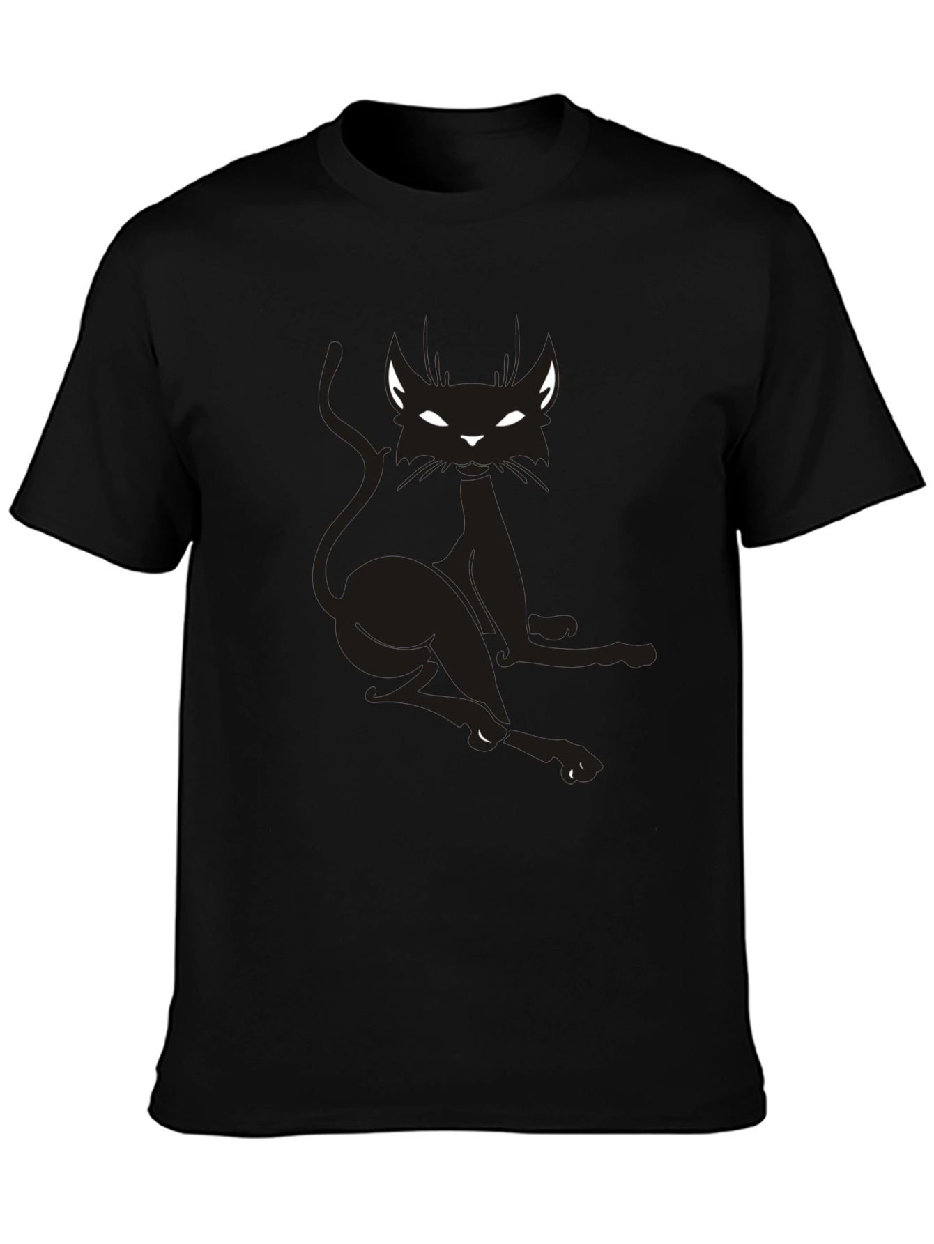 Black Cat Graphic Tee - Mens Short Sleeve Shirt