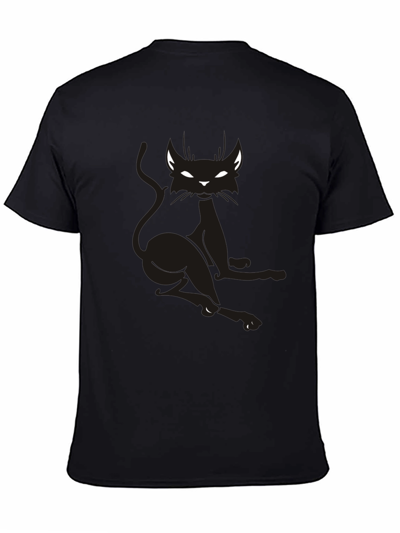 Black Cat Graphic Tee - Mens Short Sleeve Shirt
