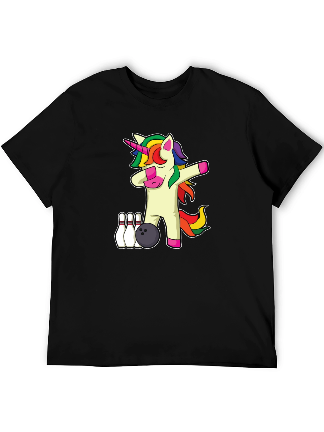 Unicorn Bowling Dab T-Shirt Funny Cartoon Tee