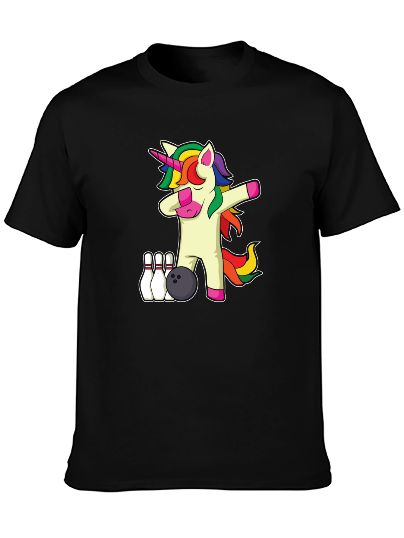 Unicorn Bowling Dab T-Shirt Funny Cartoon Tee