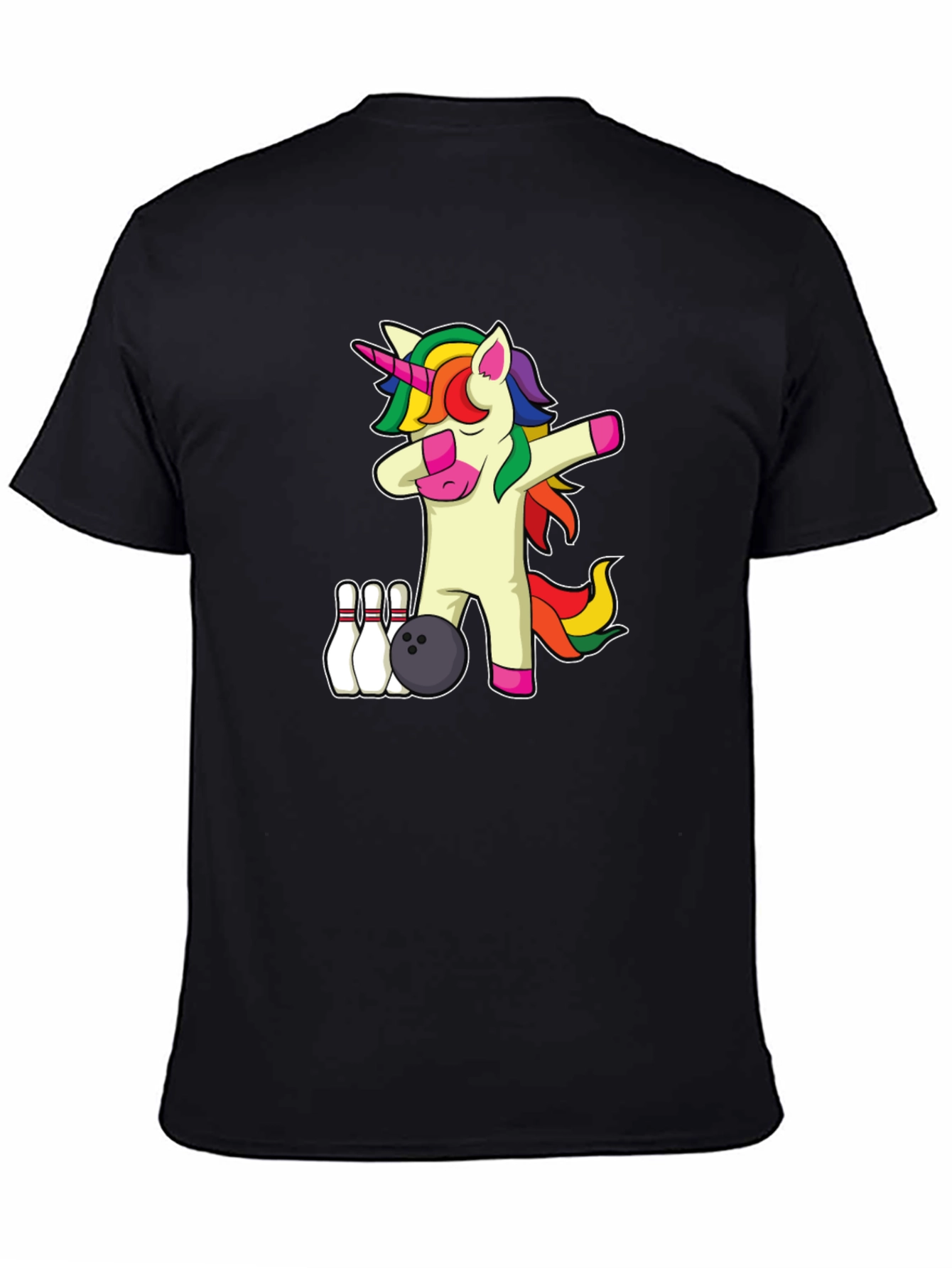 Unicorn Bowling Dab T-Shirt Funny Cartoon Tee