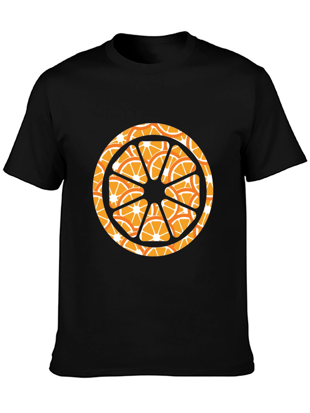 Orange Slice Graphic Black T-Shirt