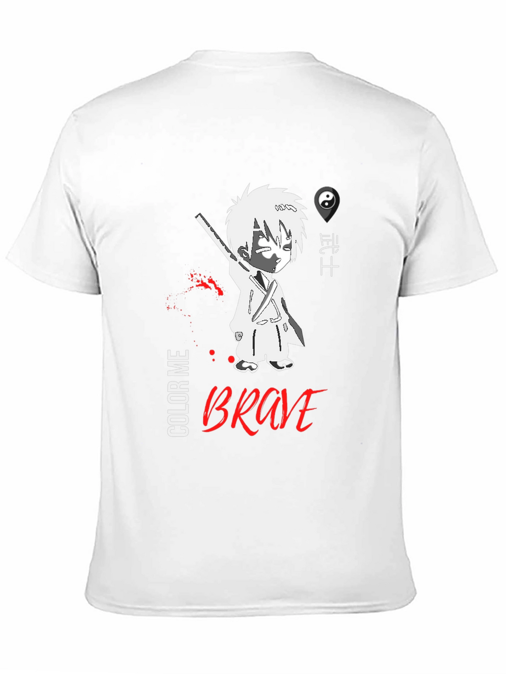 Brave Anime Style Graphic T-Shirt - Black