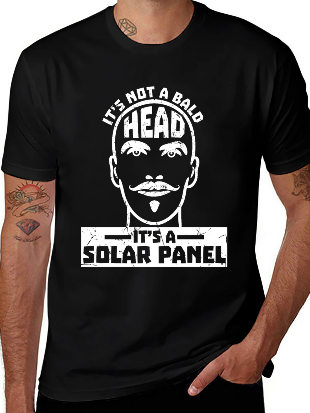 Its Not a Bald Head Solar Panel Funny T-Shirt
