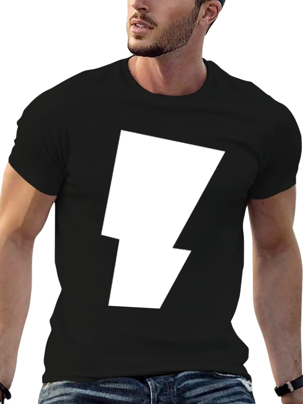 Lightning Bolt Graphic Tee - Bold Stylish Black T-Shirt