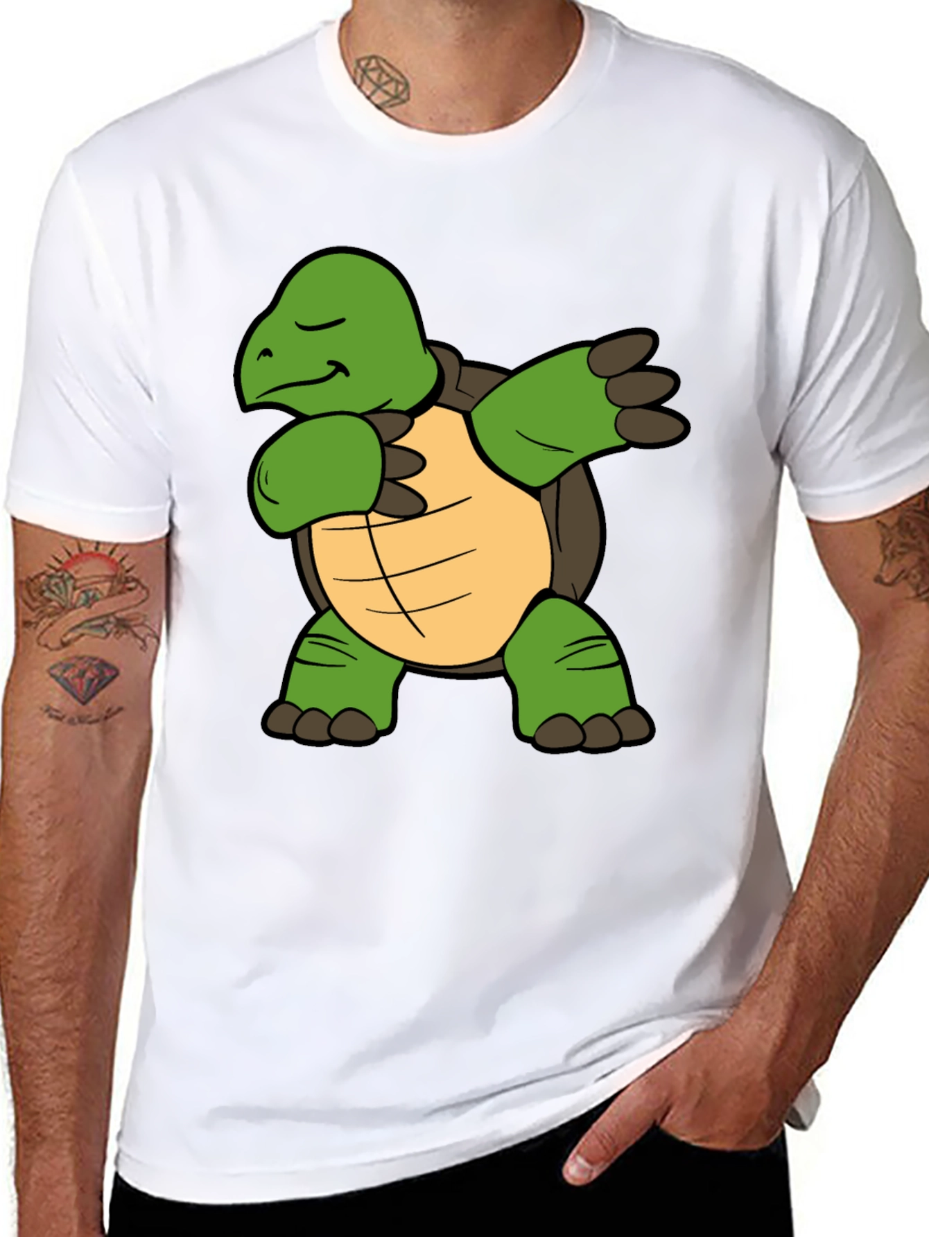 Dabbing Turtle T-Shirt - Funny Animal Graphic Tee
