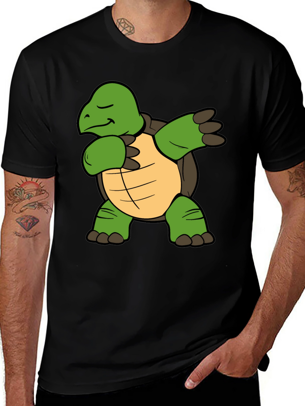 Dabbing Turtle T-Shirt - Funny Animal Graphic Tee