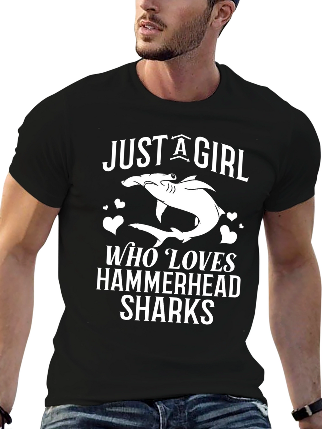Just A Girl Who Loves Hammerhead Sharks Graphic T-Shirt