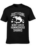 Just A Girl Who Loves Hammerhead Sharks Graphic T-Shirt