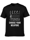 Musical Notes Choose Your Weapons Black T-shirt