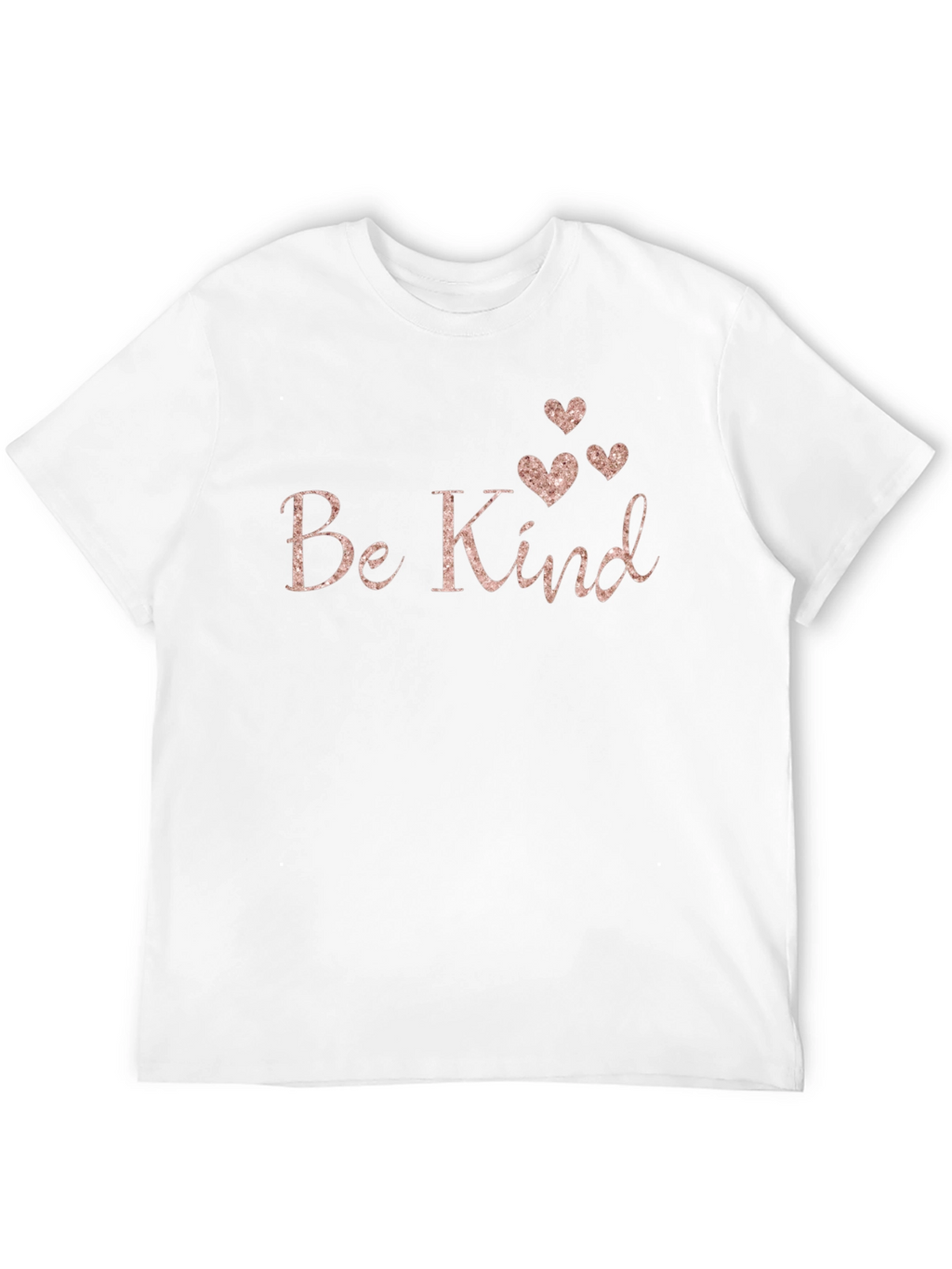 Be Kind Black T-Shirt with Rose Gold Hearts