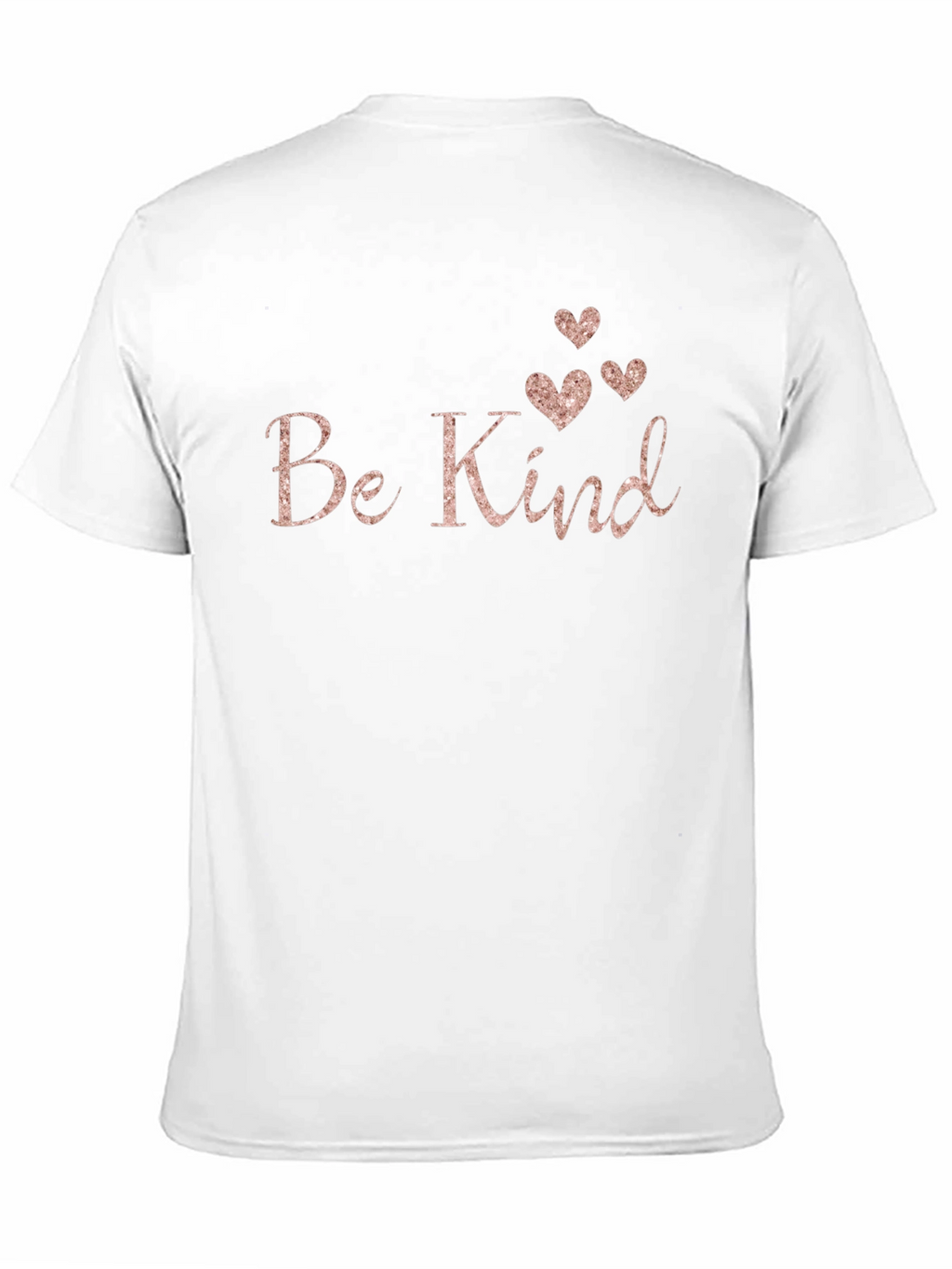 Be Kind Black T-Shirt with Rose Gold Hearts