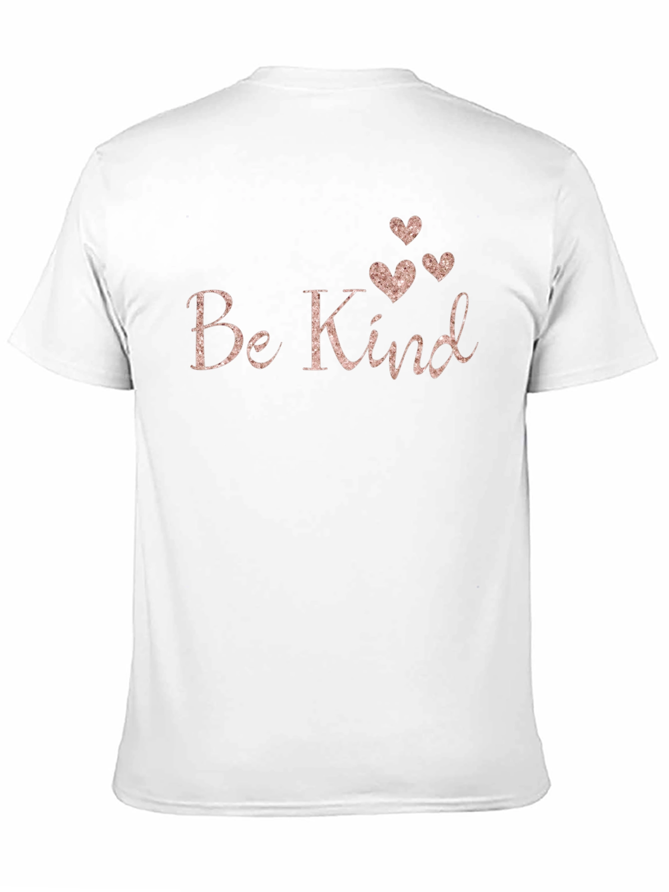 Be Kind Black T-Shirt with Rose Gold Hearts