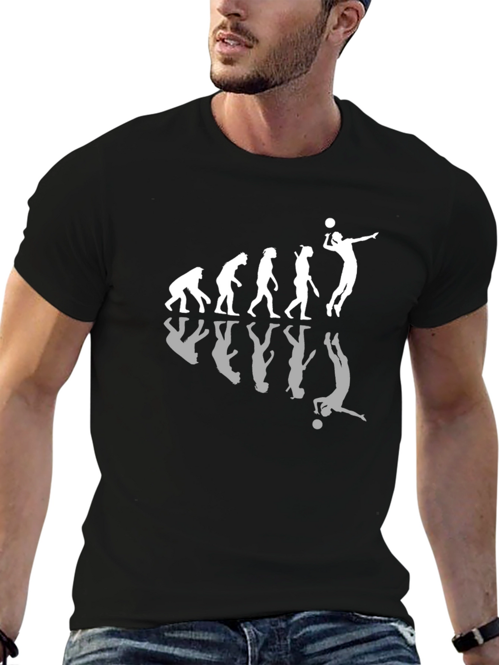 Evolution of Volleyball Black T-Shirt