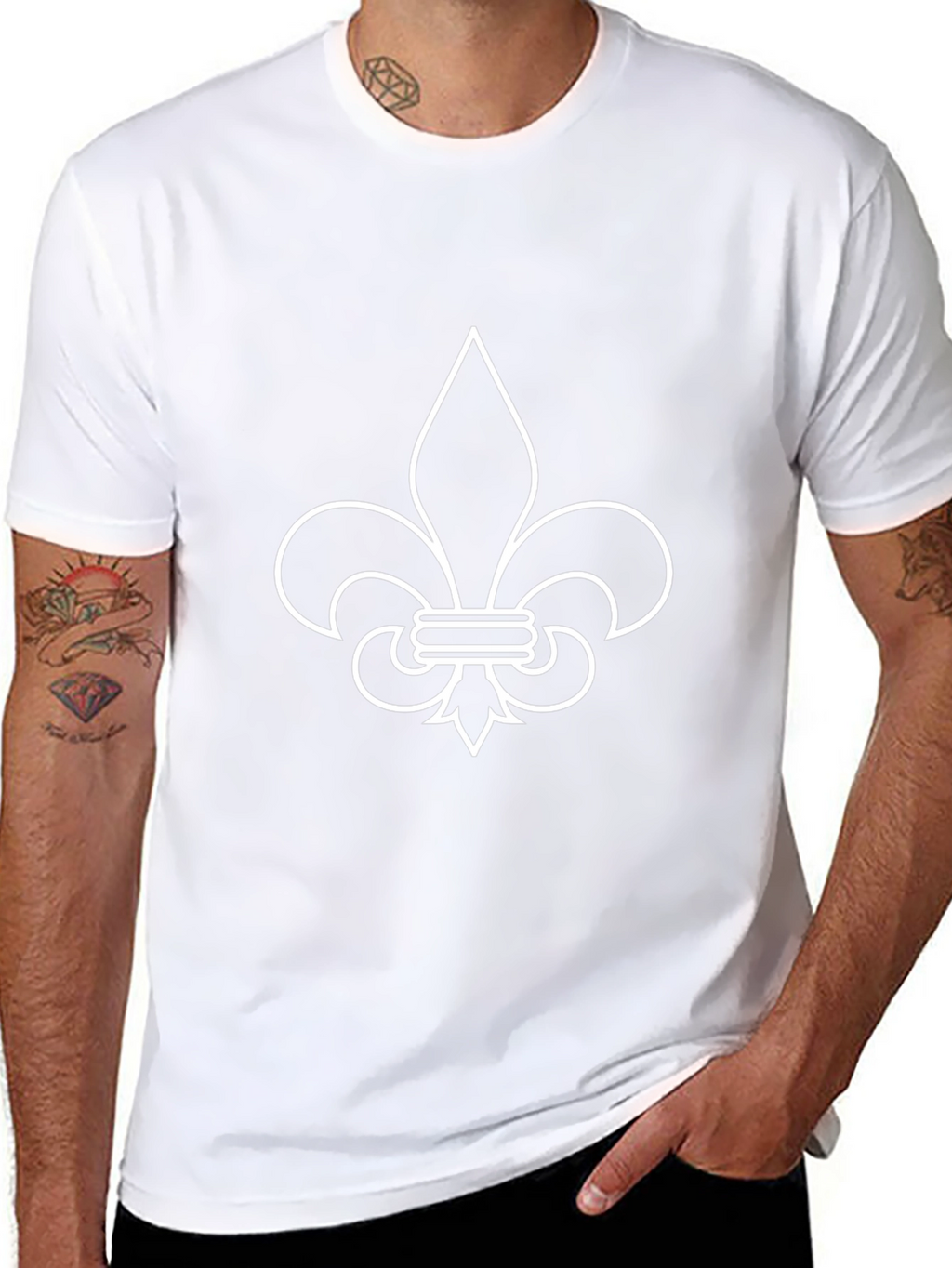 Fleur-de-Lis Graphic Tee - Black Cotton Casual Shirt
