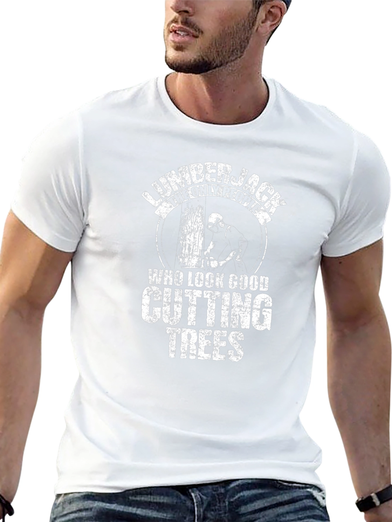 Lumberjack T-Shirt - Cutting Trees Design