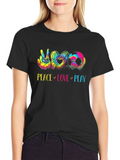 Peace Love Play Soccer T-Shirt - Tie Dye