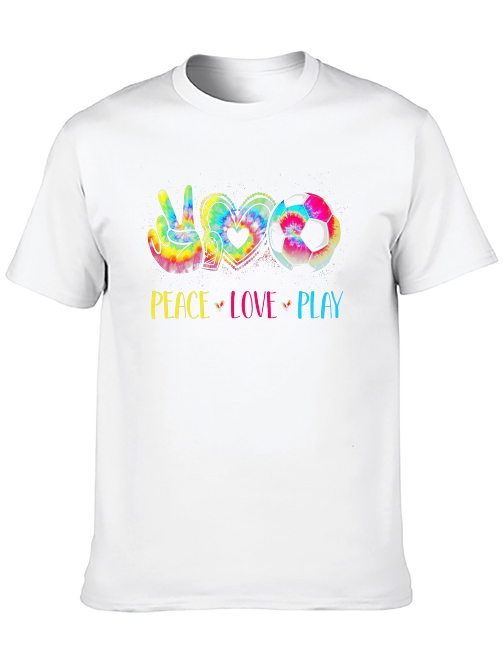 Peace Love Play Soccer T-Shirt - Tie Dye
