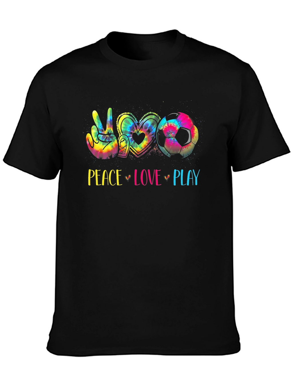 Peace Love Play Soccer T-Shirt - Tie Dye