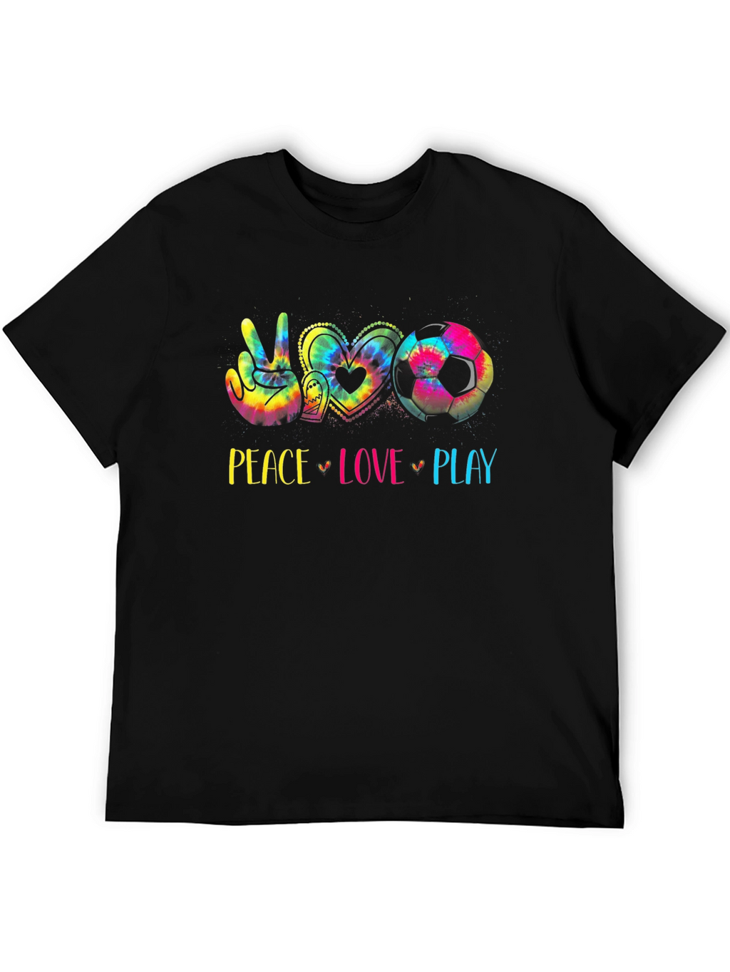 Peace Love Play Soccer T-Shirt - Tie Dye