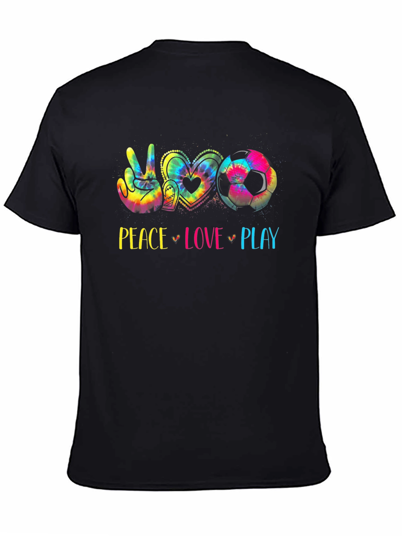 Peace Love Play Soccer T-Shirt - Tie Dye