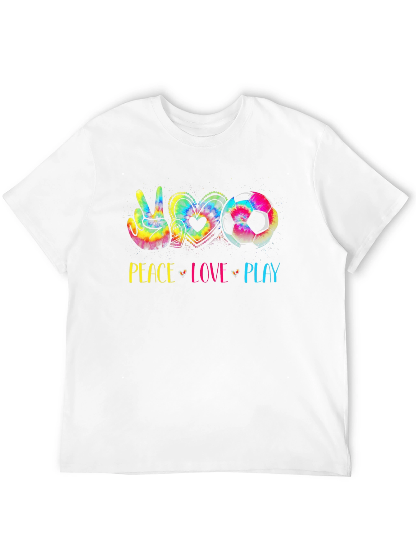 Peace Love Play Soccer T-Shirt - Tie Dye