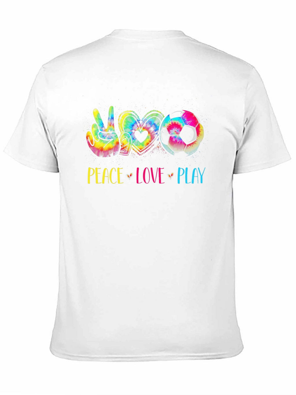 Peace Love Play Soccer T-Shirt - Tie Dye