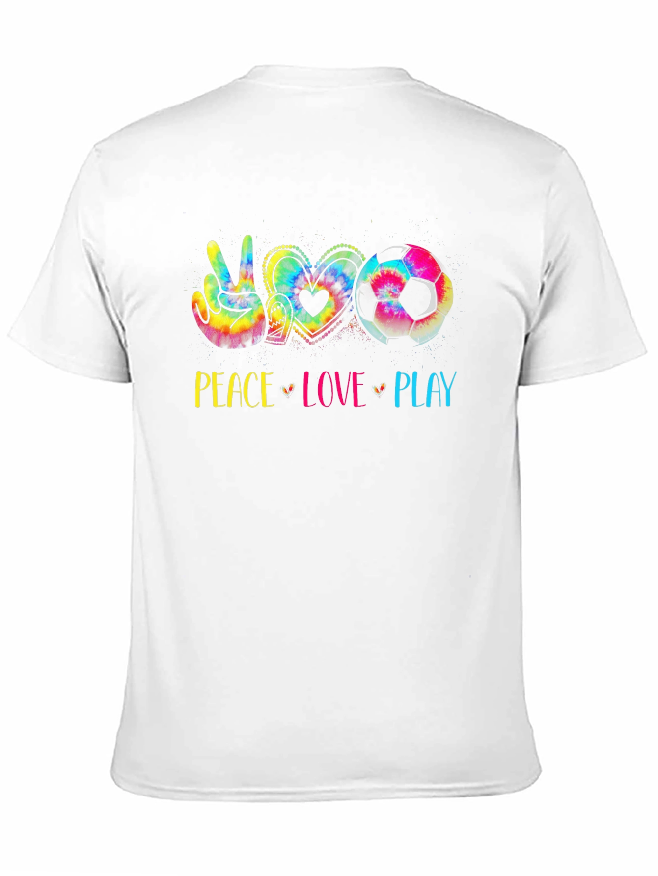 Peace Love Play Soccer T-Shirt - Tie Dye