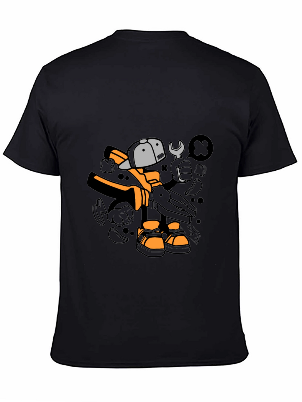Cool Graphic T-Shirt with Cartoon Mechanic Print