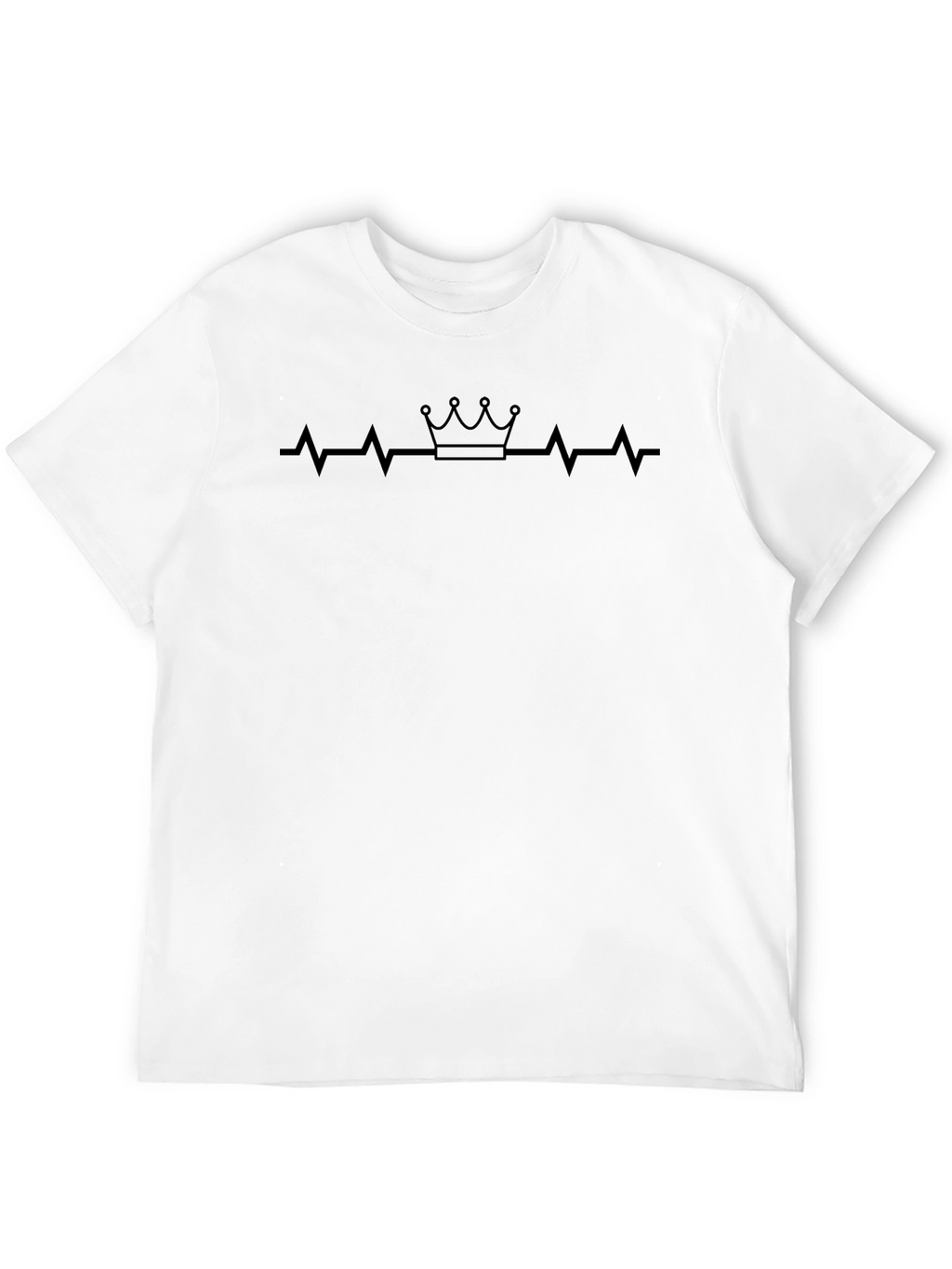 Kings Pulse Black Tee - Crown Heartbeat Design