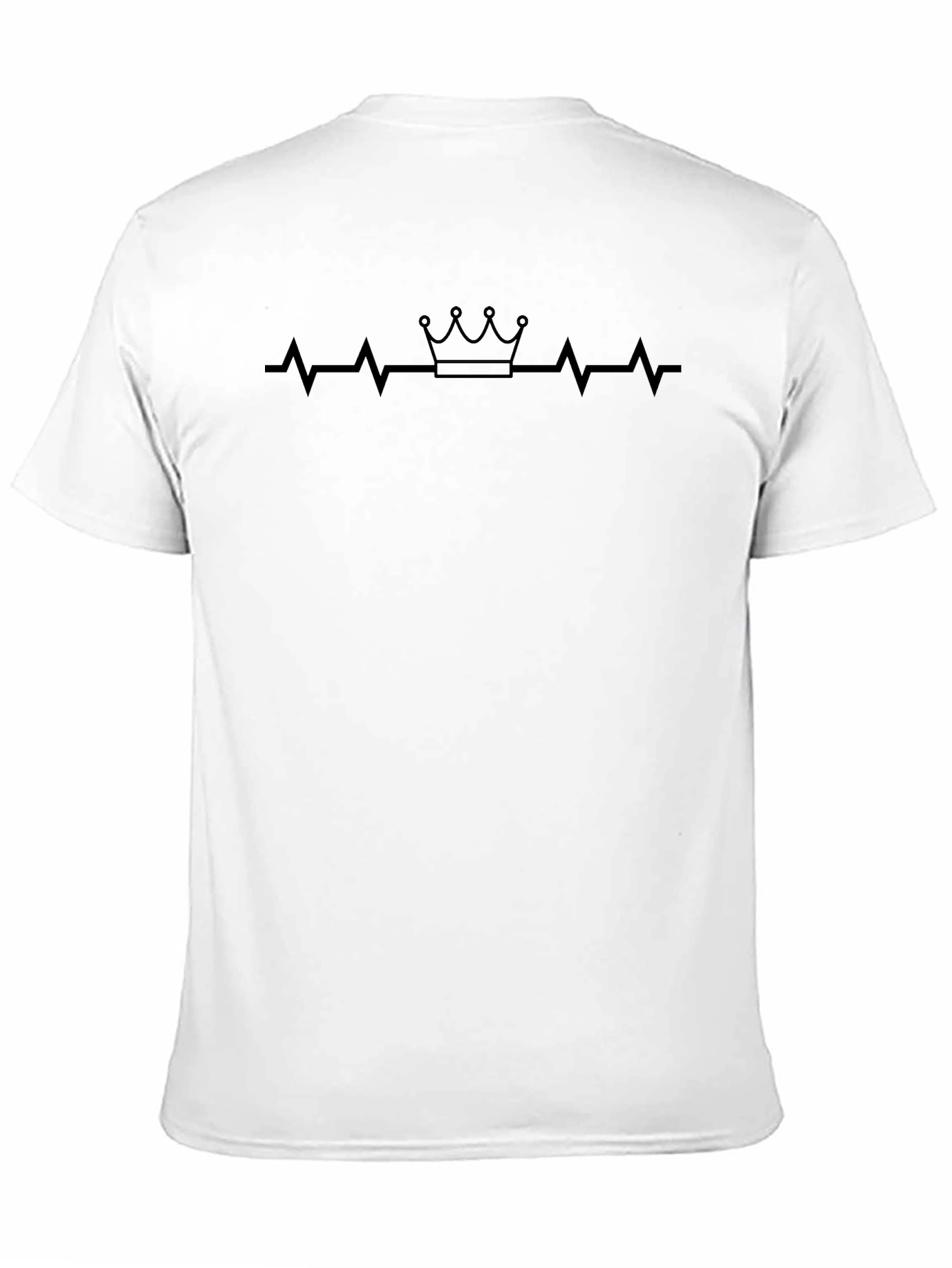 Kings Pulse Black Tee - Crown Heartbeat Design