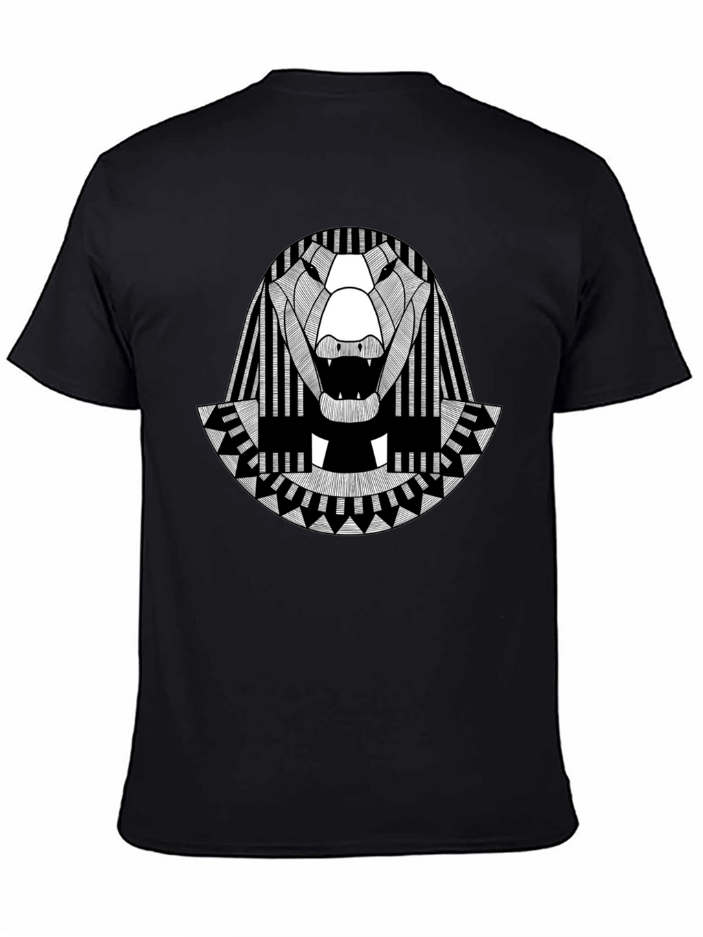 Egyptian Alligator Graphic Tee - Black Cotton T-Shirt