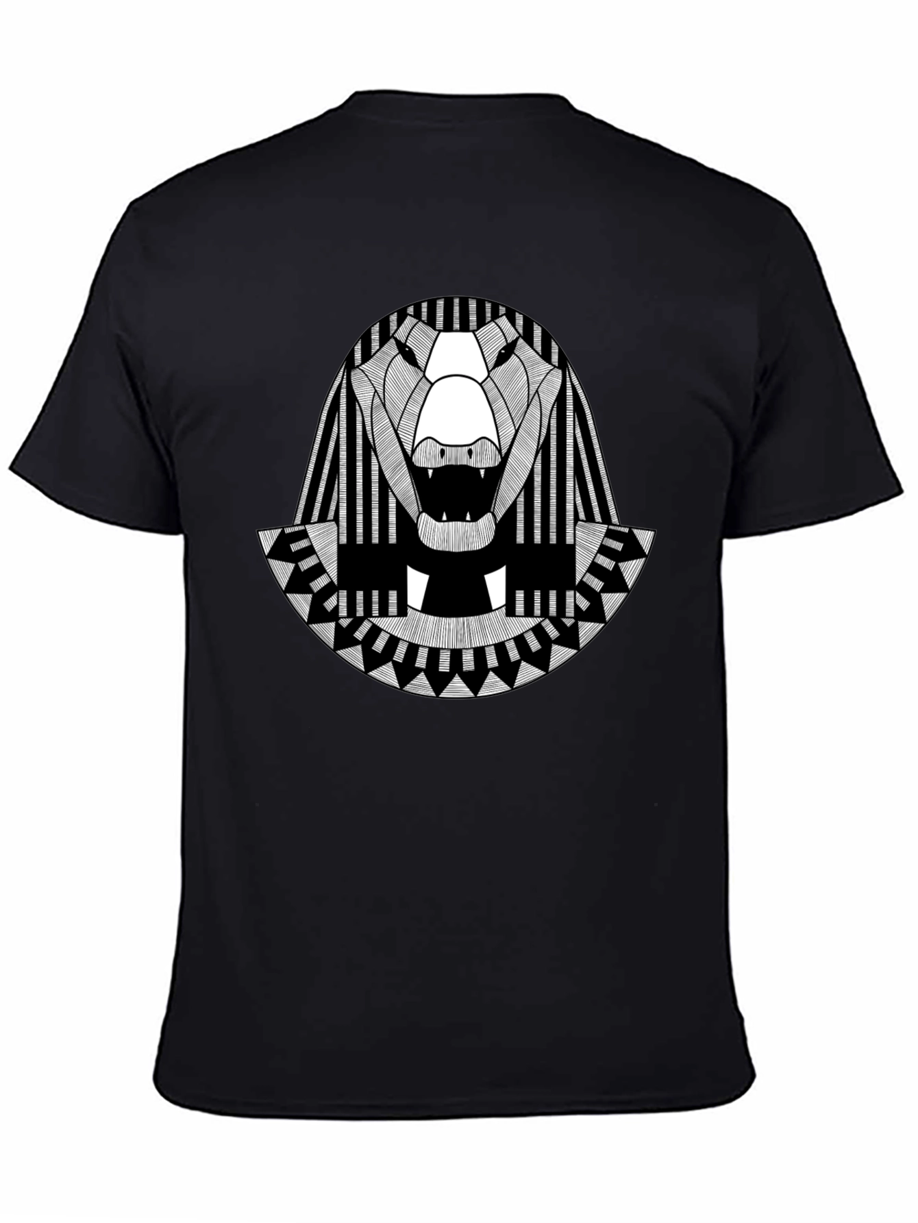 Egyptian Alligator Graphic Tee - Black Cotton T-Shirt