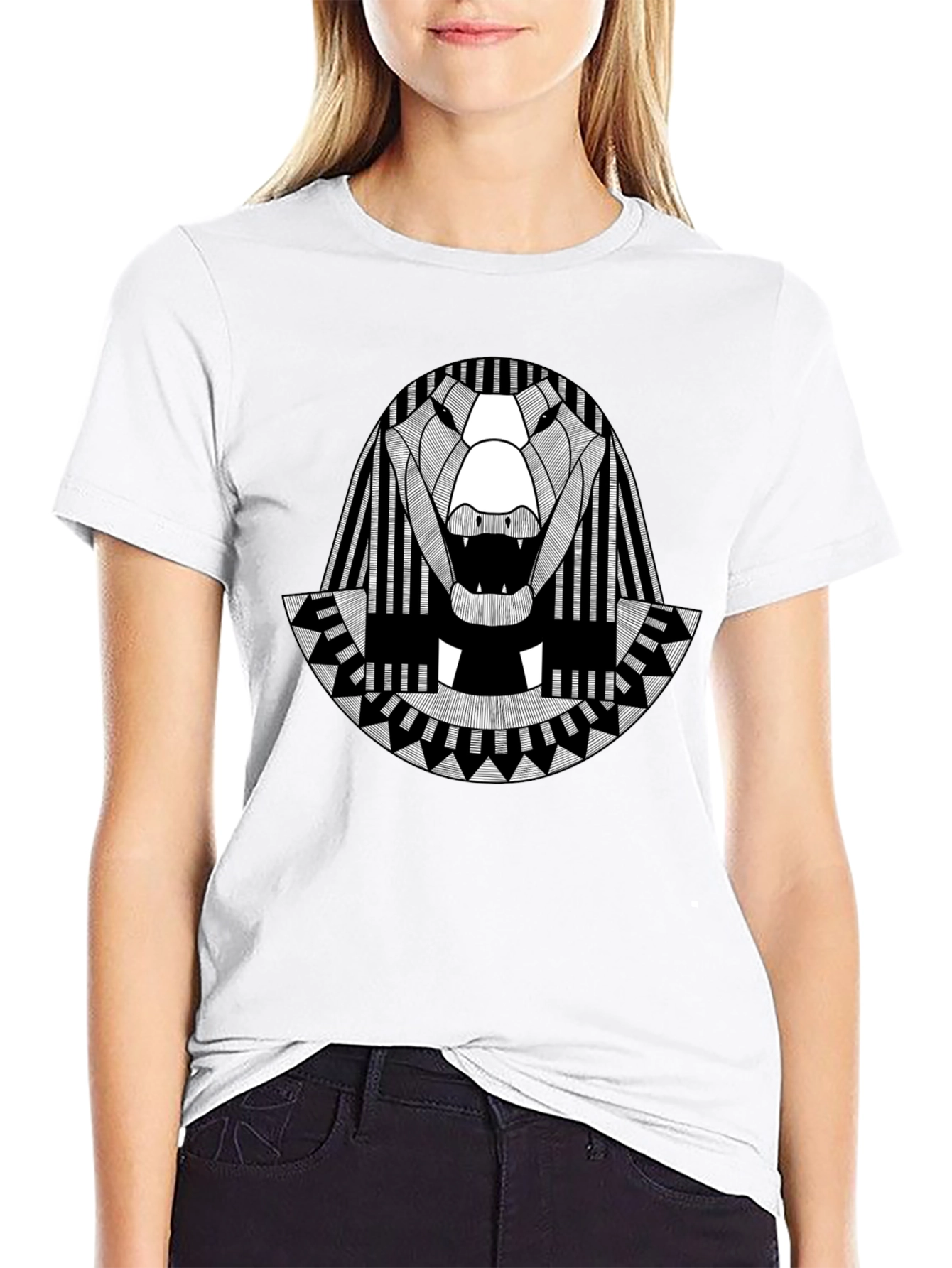 Egyptian Alligator Graphic Tee - Black Cotton T-Shirt