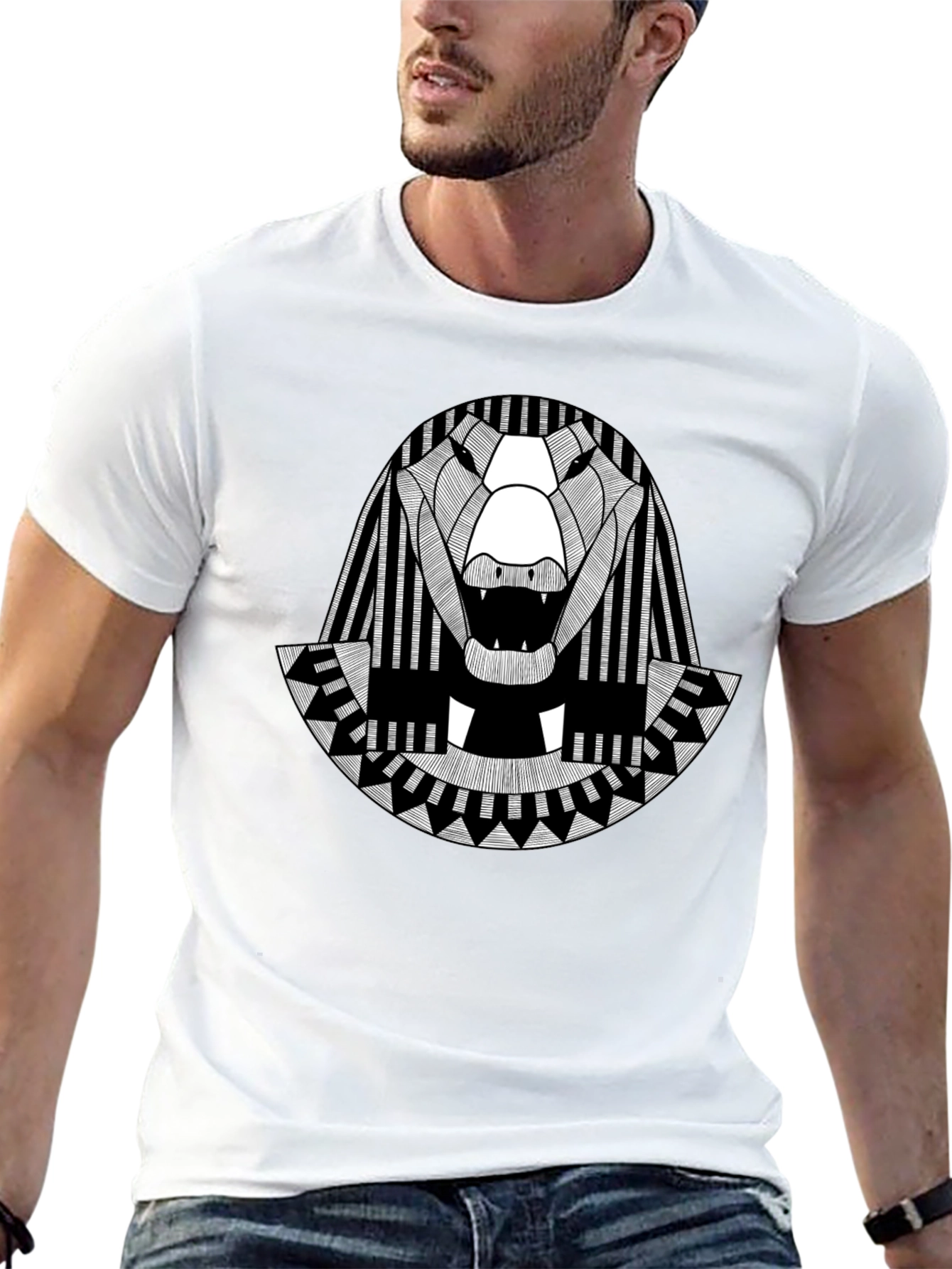 Egyptian Alligator Graphic Tee - Black Cotton T-Shirt