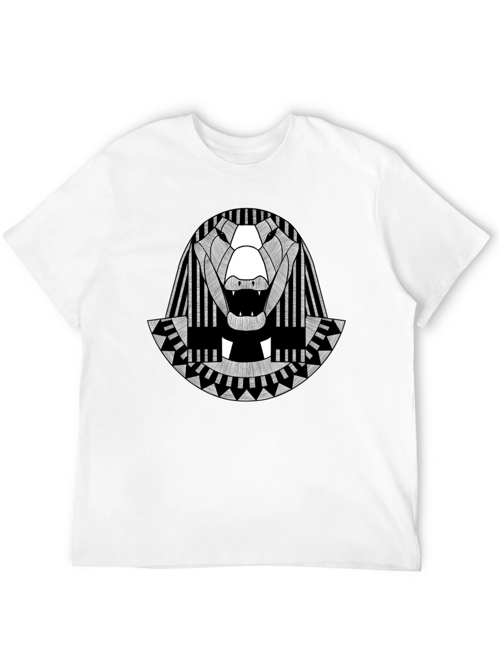 Egyptian Alligator Graphic Tee - Black Cotton T-Shirt