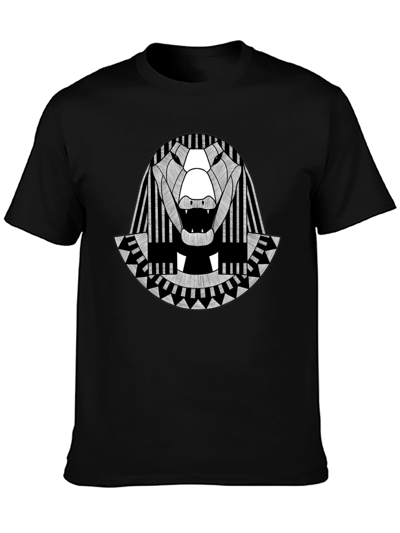 Egyptian Alligator Graphic Tee - Black Cotton T-Shirt