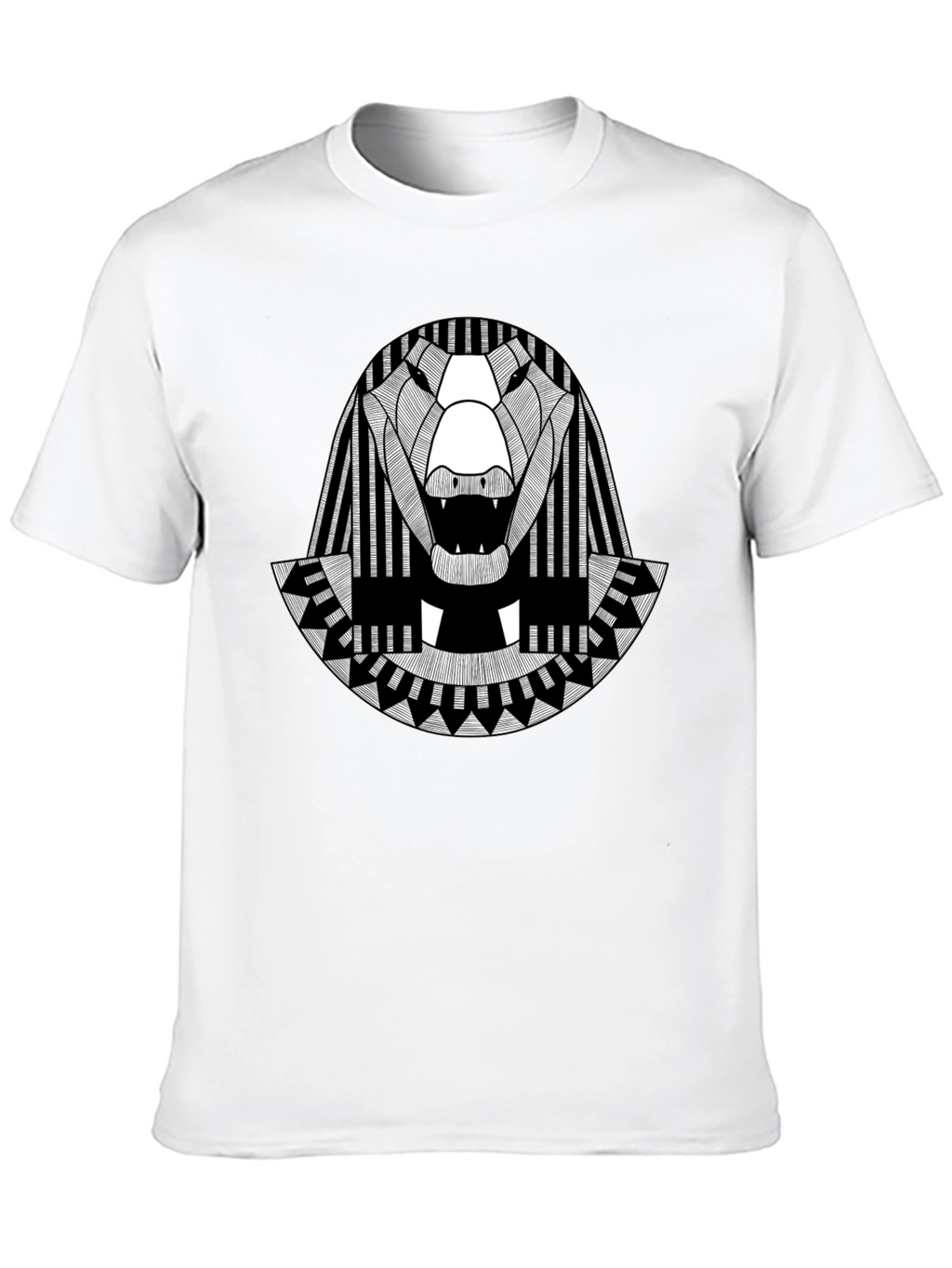 Egyptian Alligator Graphic Tee - Black Cotton T-Shirt
