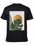 Modern Plant Graphic Tee - Black