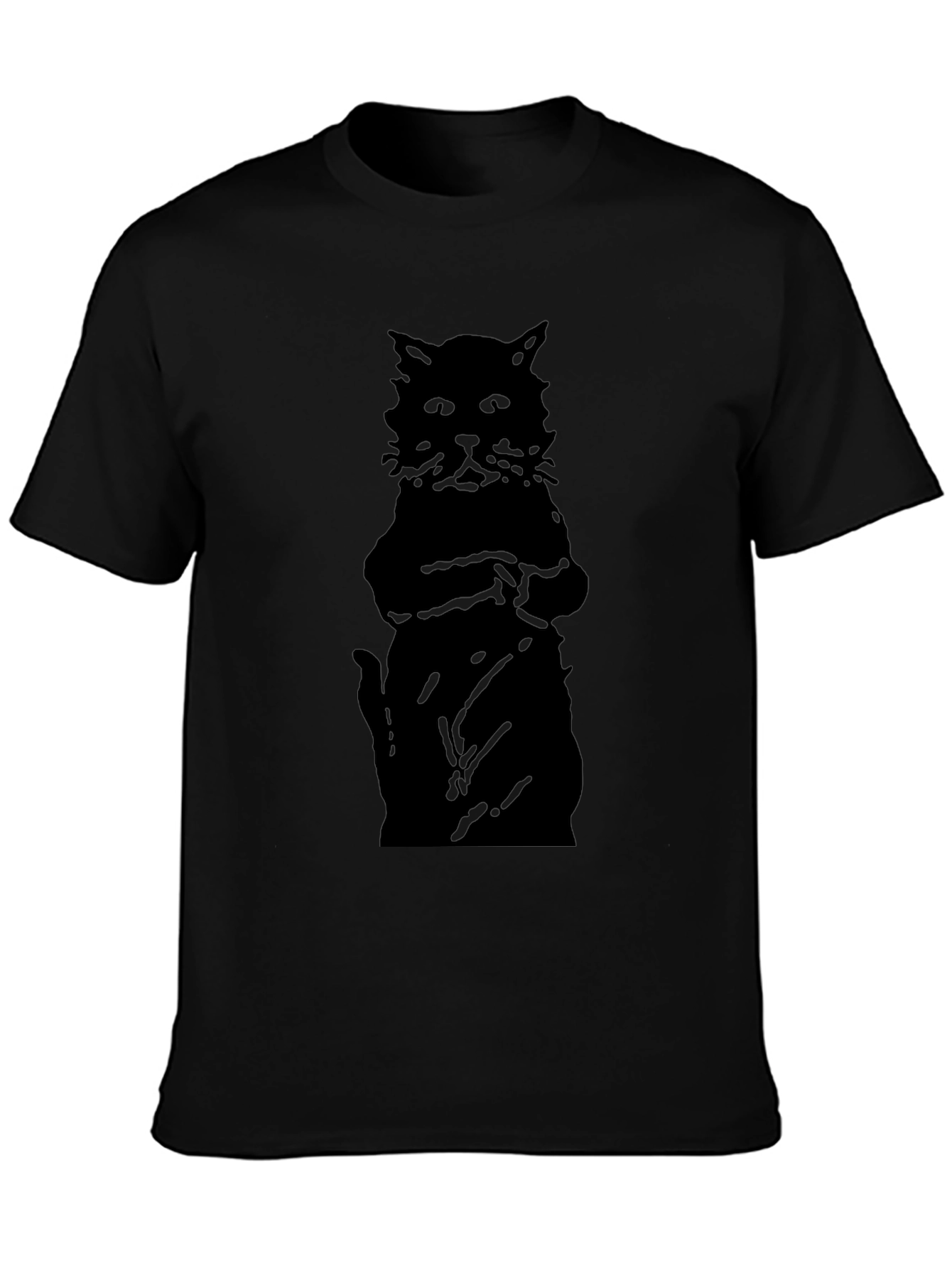Black Cat Silhouette Mens T-Shirt